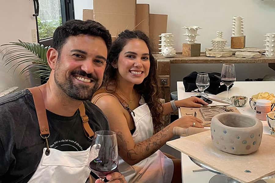Wine & Pottery Class For Beginners in Buenos Aires Argentina - Shaping Clay Without a Pottery Background